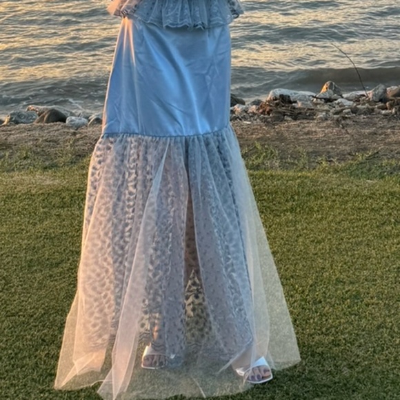 Custom-made Blue Lace Corset gown - Picture 2 of 5